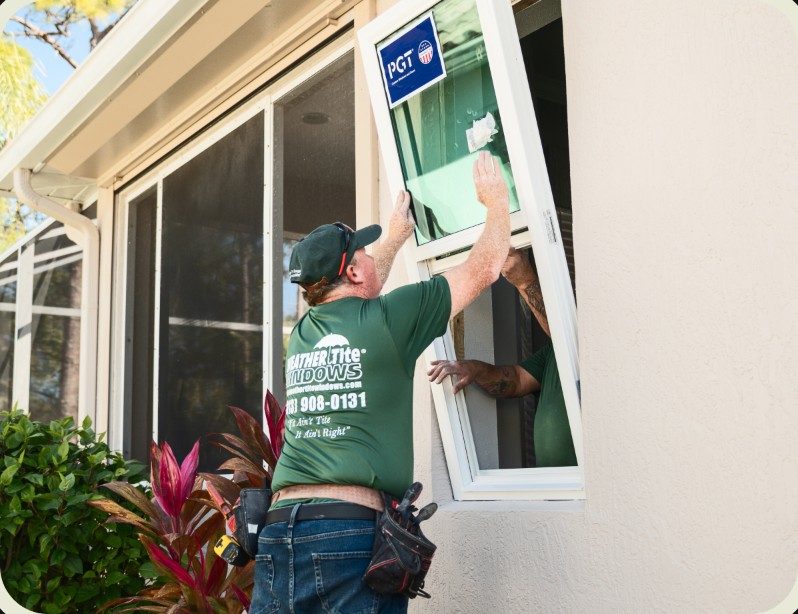 Replacement windows installed in a Florida home